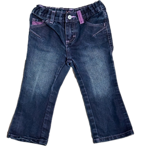 Wrangler Kids Dark Blue Jeans with Pink Accents